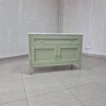 Зеленая тумба под умывальник из массива сосны ВРК 781